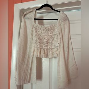 White Free People Shirt Size Small